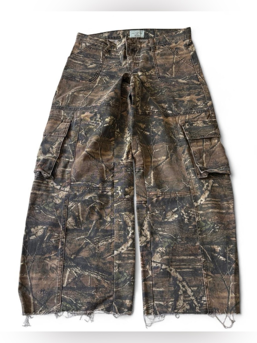 Revice camo print baggy jeans